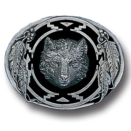 Belt Buckle - Wolf (Diamond Cut)